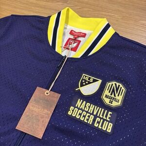 NWT Nashville SC Mitchell & Ness Jacket Women's Large Navy Blue Full-Zip Mesh
